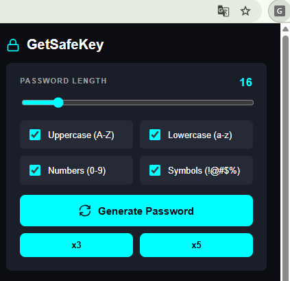 GetSafeKey Password Generator Preview